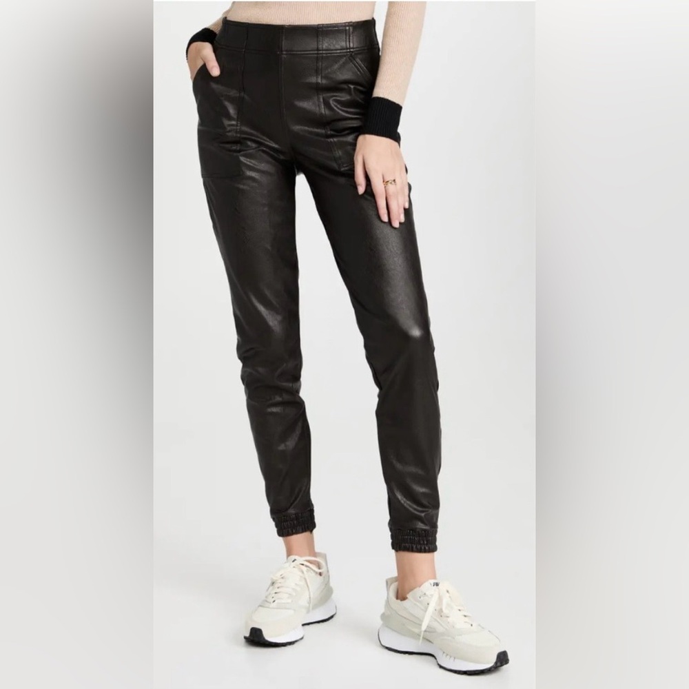 Spanx Leather Like Joggers Black